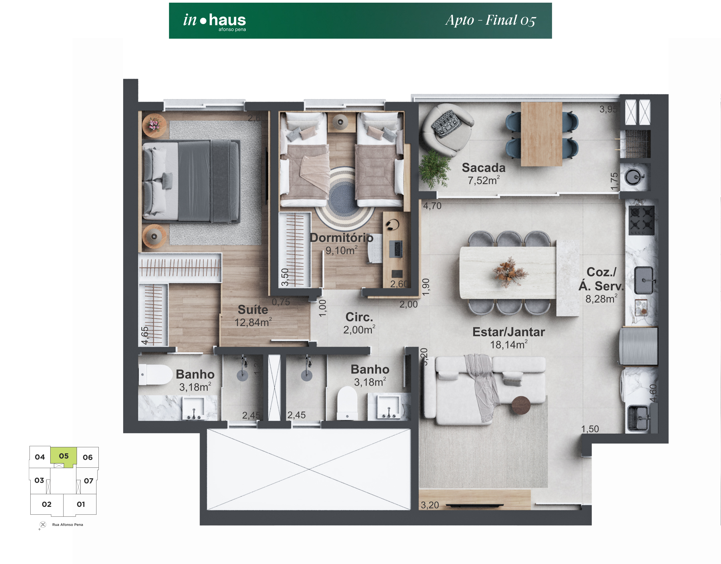 2 Dorm (1 Suíte) Integrado