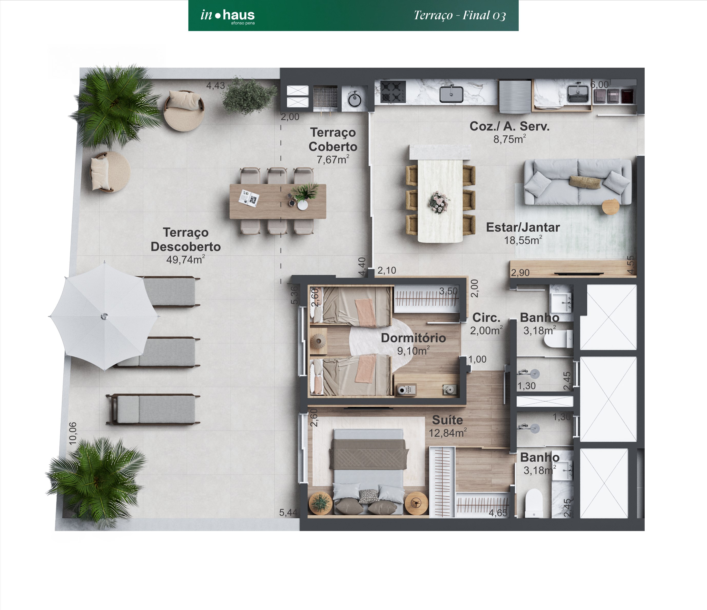 Terraço Duplo com 2 Dorm