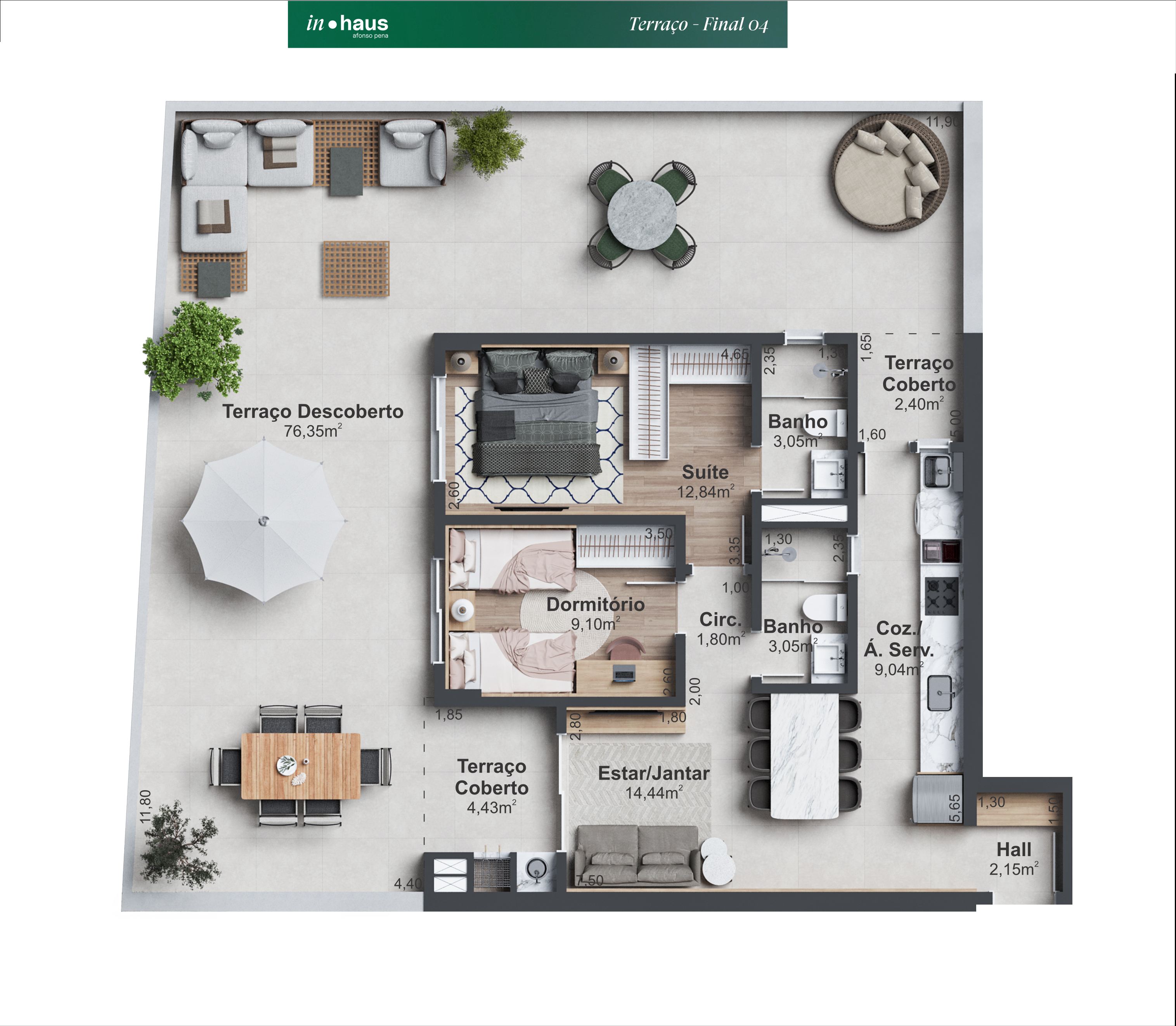 Terraço Premium com 2 Dorm