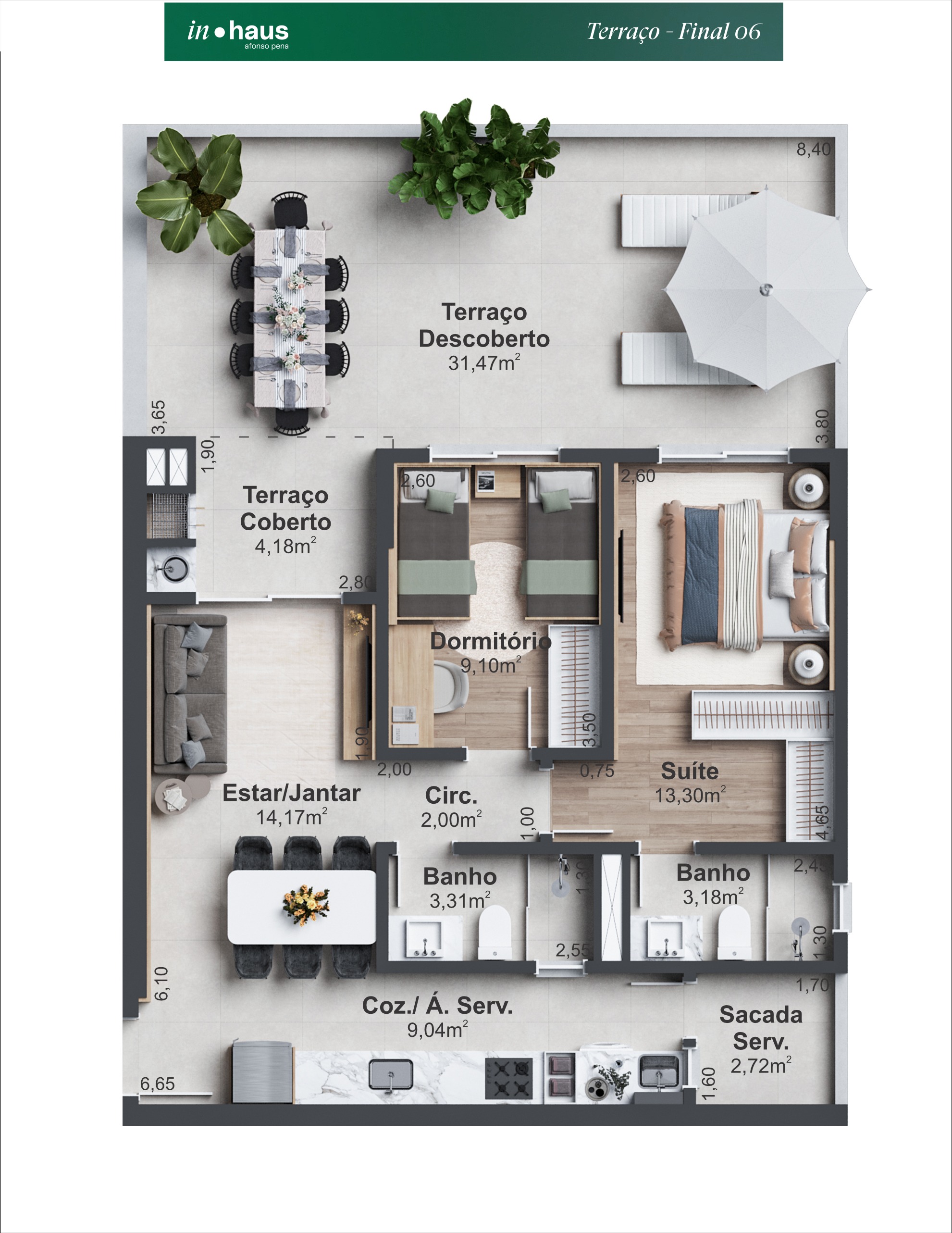 Terraço Compacto com 2 Dorm